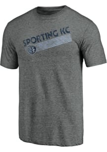Sporting Kansas City Grey Retro Speed Short Sleeve Fashion T Shirt