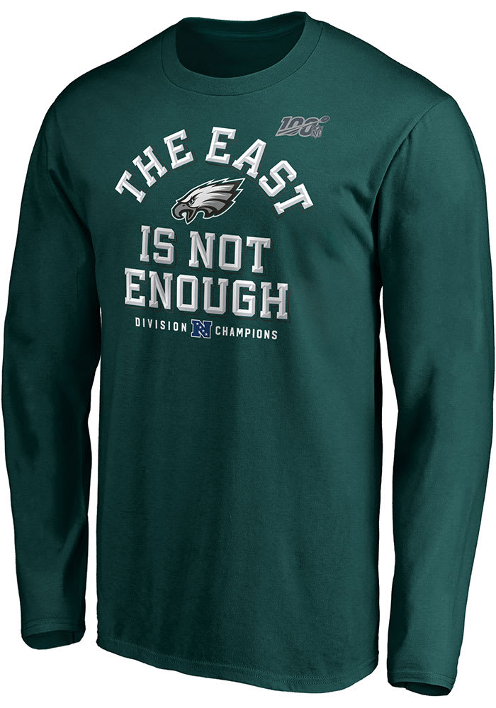 Philadelphia Eagles Midnight Green 2019 NFC East Champions Cover Two Long Sleeve T Shirt