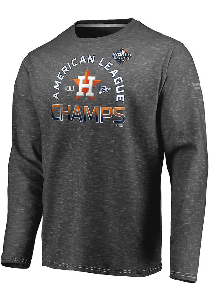 Houston Astros Charcoal 2019 AL Champs Champion LR Long Sleeve T Shirt