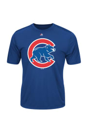 Majestic Chicago Cubs Blue Official Logo Short Sleeve T Shirt