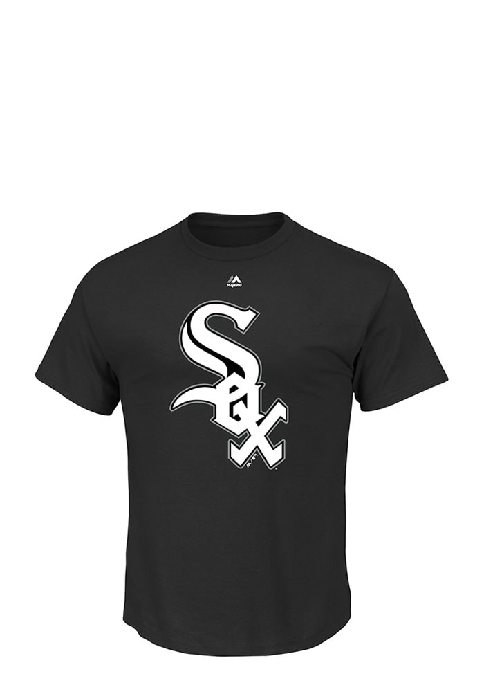 Majestic Chicago White Sox Black Official Logo Short Sleeve T Shirt