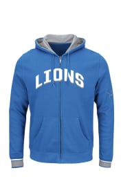 Majestic Detroit Lions Mens Blue Anchor Point Long Sleeve Full Zip Jacket