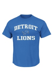 Majestic Detroit Lions Blue Heart and Soul Short Sleeve T Shirt