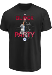 Majestic Philadelphia 76ers Black Block Party Short Sleeve T Shirt