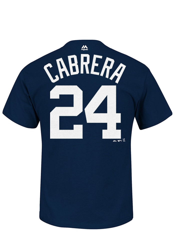 Miguel Cabrera Detroit Tigers Navy Blue Short Sleeve Player T Shirt