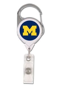 Silver Michigan Wolverines Retractable Badge Holder