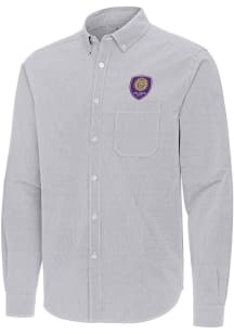 Antigua Orlando City SC Mens Ash Porter Long Sleeve Dress Shirt