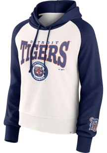 Detroit Tigers Womens White Heritage Hooded Sweatshirt