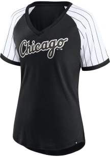 Chicago White Sox Womens Black Pinstripe Short Sleeve T-Shirt