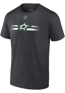 Dallas Stars Charcoal AUTHENTIC PRO STRIPES Short Sleeve T Shirt