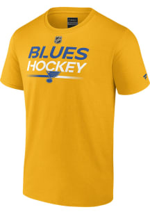 St Louis Blues Gold AUTHENTIC PRO HOCKEY Short Sleeve T Shirt