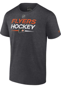 Philadelphia Flyers Charcoal AUTHENTIC PRO STRIPES Short Sleeve T Shirt