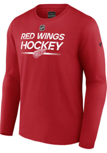 Detroit Red Wings Red AUTHENTIC PRO HOCKEY Long Sleeve T Shirt