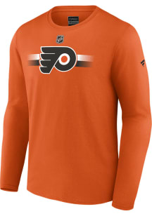 Philadelphia Flyers Orange AUTHENTIC PRO STRIPES Long Sleeve T Shirt