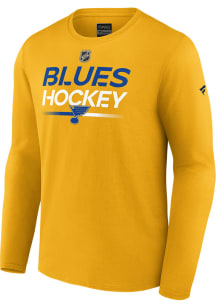 St Louis Blues Gold AUTHENTIC PRO HOCKEY Long Sleeve T Shirt