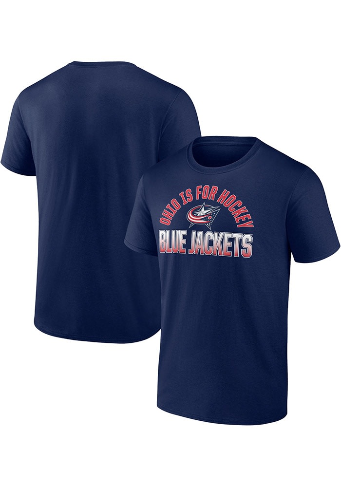 Columbus Blue Jackets Navy Cotton Open Net Short Sleeve T Shirt