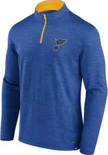 St Louis Blues Mens Blue Poly Long Sleeve 1/4 Zip Pullover