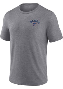St Louis Blues Grey Heritage Triblend Winger Short Sleeve Fashion T Shirt