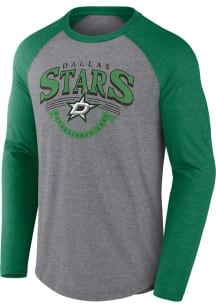Dallas Stars Grey Heritage Triblend Goal Long Sleeve Fashion T Shirt