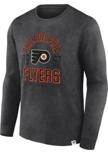 Philadelphia Flyers Black Heritage Snow Wash Biblend Long Sleeve Fashion T Shirt