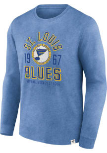 St Louis Blues Blue Heritage Snow Wash Biblend Long Sleeve Fashion T Shirt