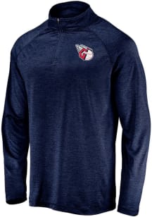 Cleveland Guardians Mens Navy Blue Primary Logo Long Sleeve 1/4 Zip Pullover