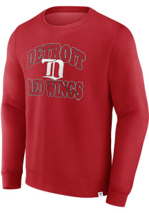 Detroit Red Wings Mens Red Heritage Crew Long Sleeve Crew Sweatshirt