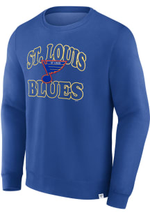 St Louis Blues Mens Blue Heritage Crew Long Sleeve Crew Sweatshirt