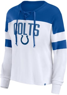 Indianapolis Colts Womens White Lace LS Tee