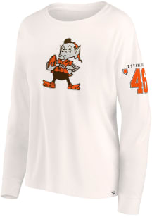 Cleveland Browns Womens White Heritage LS Tee