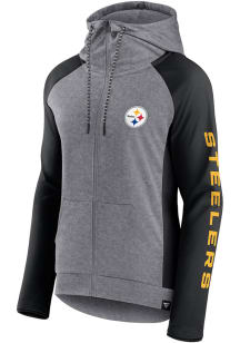 Pittsburgh Steelers Womens Charcoal End Long Sleeve Full Zip Jacket