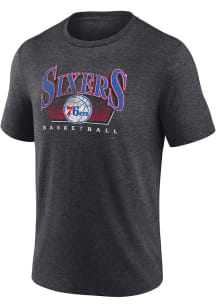 Philadelphia 76ers Charcoal Triblend Selection Short Sleeve Fashion T Shirt
