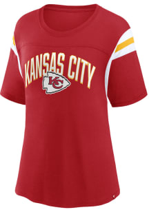 Kansas City Chiefs Womens Red Stripes Short Sleeve T-Shirt
