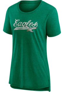 Philadelphia Eagles Womens Kelly Green Heritage Short Sleeve T-Shirt