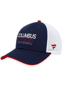 Columbus Blue Jackets 2023 Authentic Pro Trucker Adjustable Hat - Navy Blue