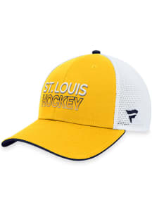 St Louis Blues 2023 Authentic Pro Trucker Adjustable Hat - Gold