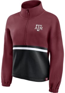 Texas A&amp;M Aggies Womens Maroon Colorblock 1/4 Zip Pullover