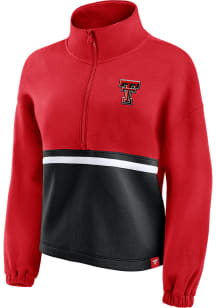 Texas Tech Red Raiders Womens Red Colorblock 1/4 Zip Pullover
