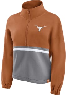 Texas Longhorns Womens Burnt Orange Colorblock 1/4 Zip Pullover