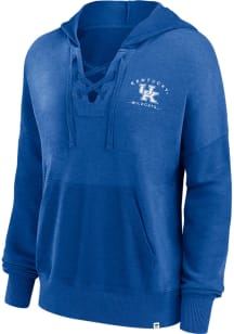 Kentucky Wildcats Womens Blue Lace Up Hooded Sweatshirt