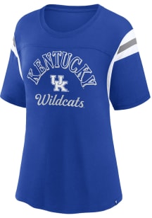 Kentucky Wildcats Womens Blue Striped Tailgate Short Sleeve T-Shirt