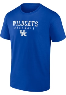 Kentucky Wildcats Blue Baseball Wordmark Number One Graphic Short Sleeve T Shirt