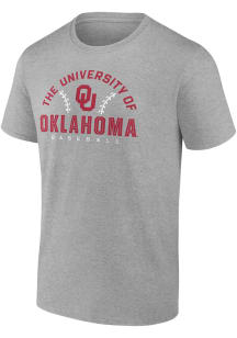 Oklahoma Sooners Grey Baseball Graphic Number Two Short Sleeve T Shirt