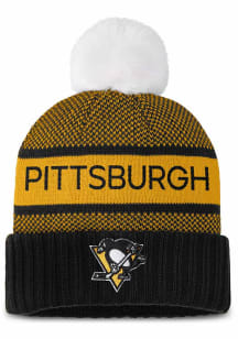 Pittsburgh Penguins Black 2023 Authentic Pro Rink Pom Womens Knit Hat