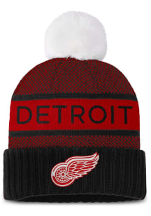Detroit Red Wings Black 2023 Authentic Pro Rink Pom Womens Knit Hat