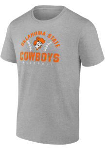 Oklahoma State Cowboys Grey Baseball Graphic Number Two Short Sleeve T Shirt