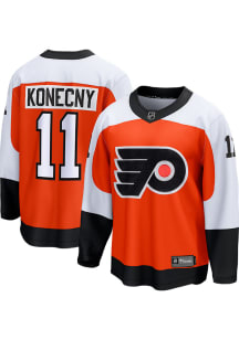 Travis Konecny Philadelphia Flyers Mens Orange Home Breakaway Hockey Jersey