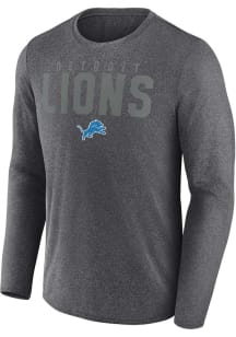 Detroit Lions Charcoal Poly Blackout Long Sleeve T-Shirt