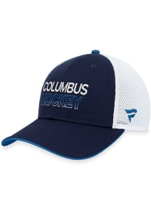 Columbus Blue Jackets 2023 Authentic Pro Alt Jersey Trucker Adjustable Hat - Blue