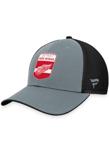 Detroit Red Wings 2023 Authentic Pro Home Ice Structured Trucker Adjustable Hat - Grey